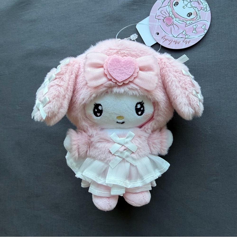 Sanrio X Kthihs The super soft touch My Melody with fur outfits plush/keychain